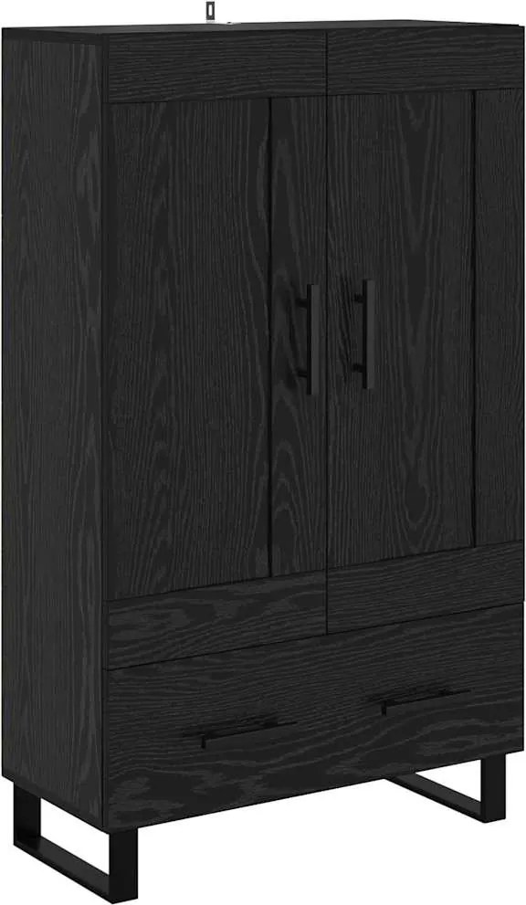 vidaXL Magasfiú fiókkal Fekete tölgy 69,5 x 31 x 115 cm Faanyag