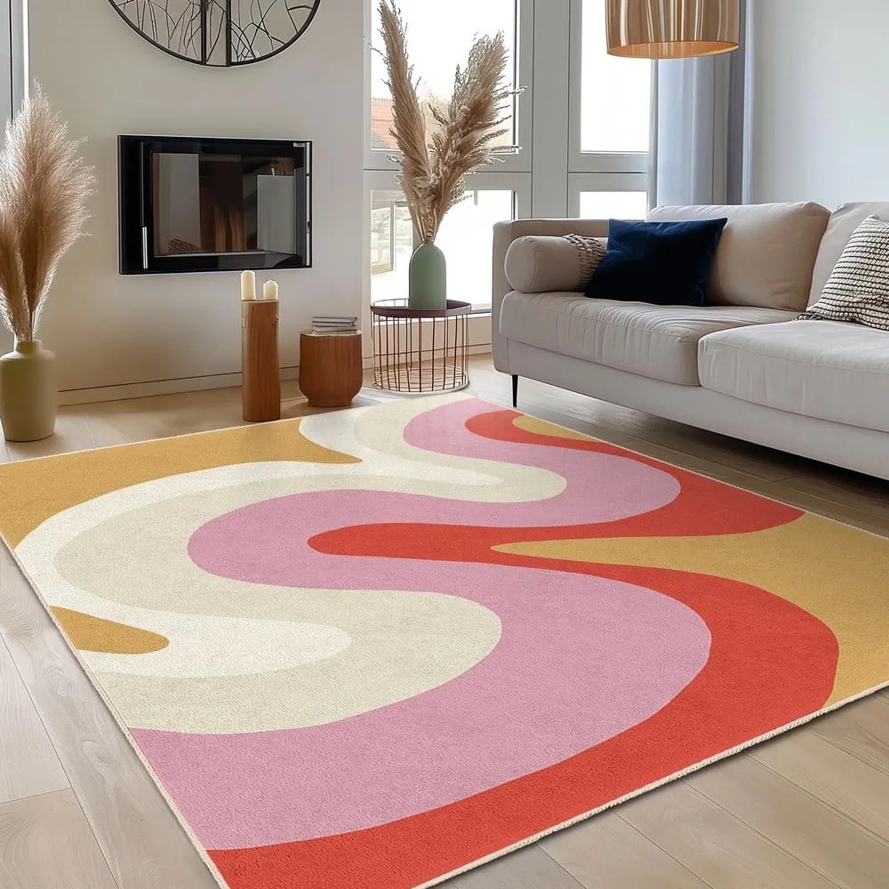 Sárga-rózsaszín mosható futószőnyeg 60x230 cm Raspberry Creamsicle – Mila Home