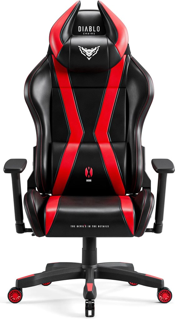 Gamer szék műbőr Normal Size, fekete-piros: Diablo X-Horn 2.0