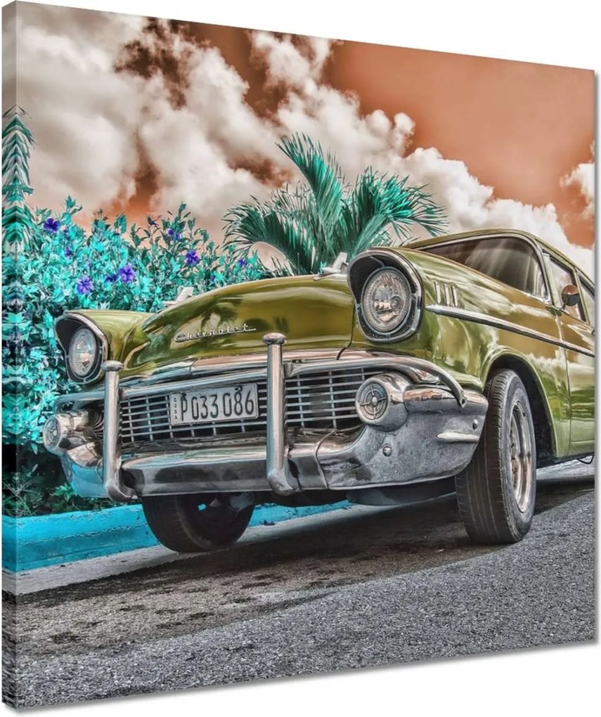 Vászonkép 40x40 Sárga antik autó