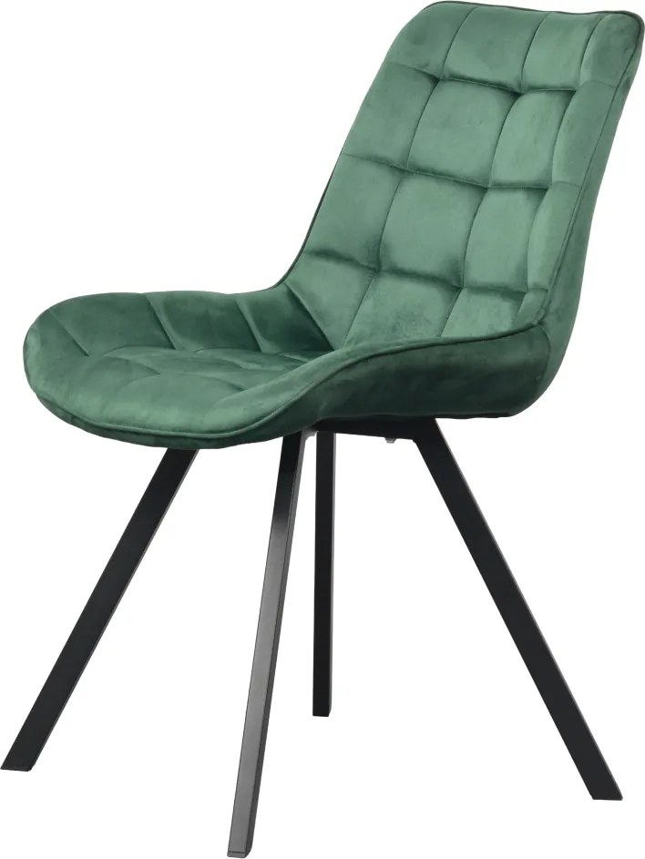 Étkezőszék, sötétzöld Velvet szövet/fekete, SAMIRA