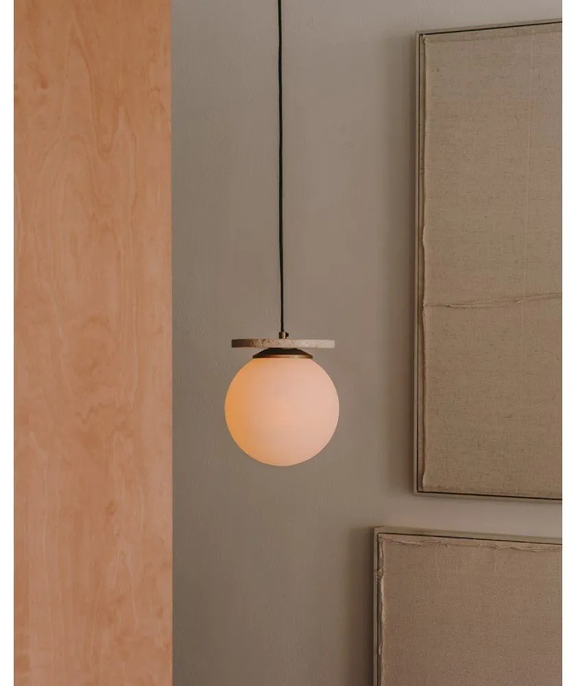Fehér függőlámpa üveg búrával ø 20 cm Malachi – Kave Home
