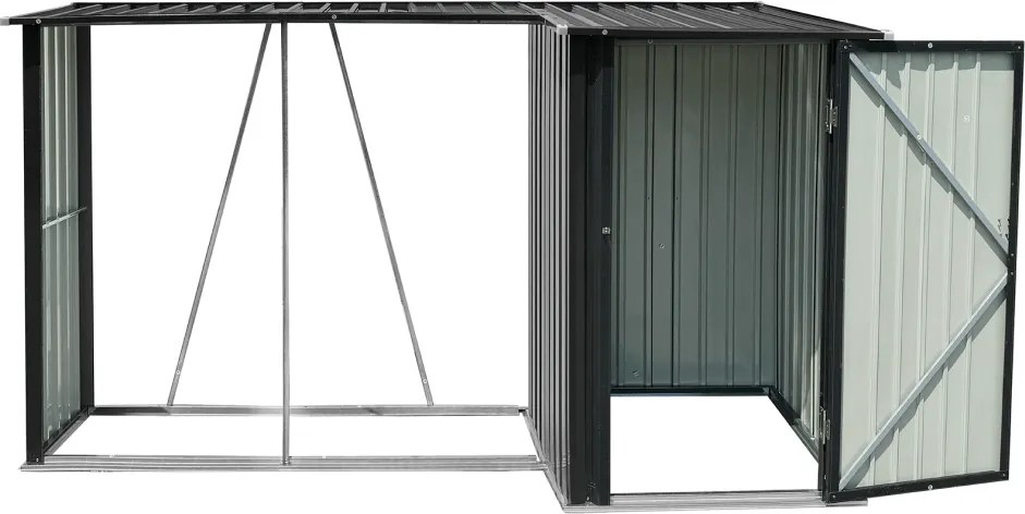 Fatároló fészerrel, 270x104x159 cm, antracit, ARPOL TYP 2