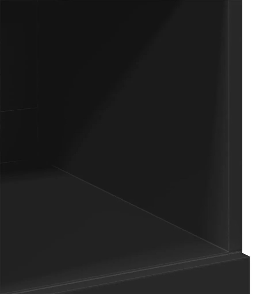 fekete szerelt fa magasszekrény 80 x 42,5 x 124 cm