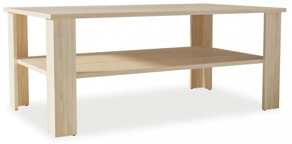 tölgyfa színű faforgácslap dohányzóasztal 100 x 59 x 42 cm