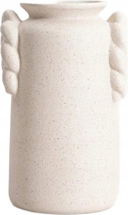 Mare váza homokszínű kivitelben, copfokkal 15x13x24 cm Homla