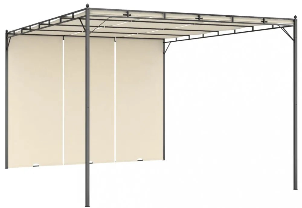 vidaXL krémszínű kerti pavilon oldalfüggönnyel 4 x 3 x 2,25 m