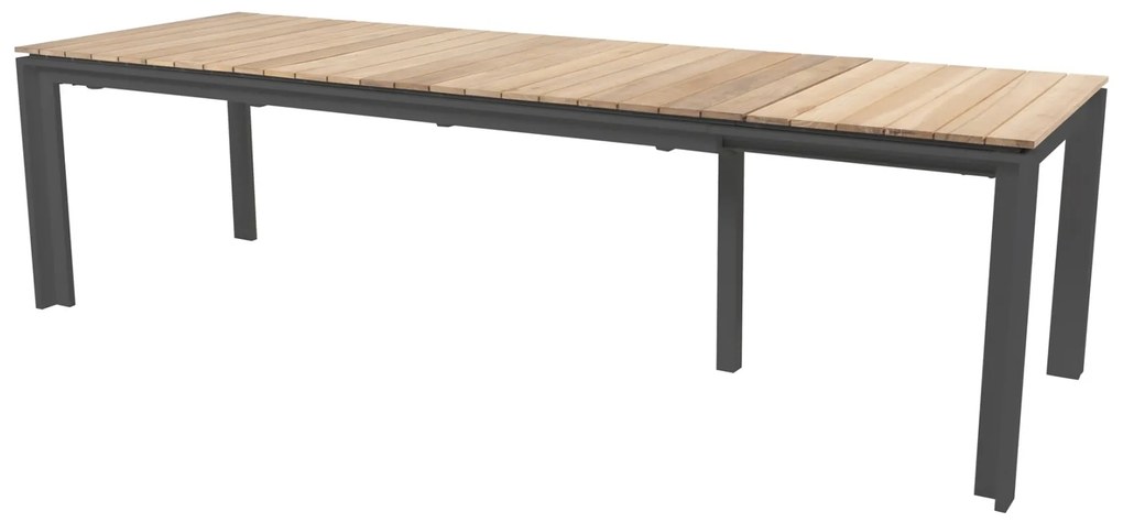 Optimum Teak hosszabbítható antracitszürke étkezőasztal 220-340 cm