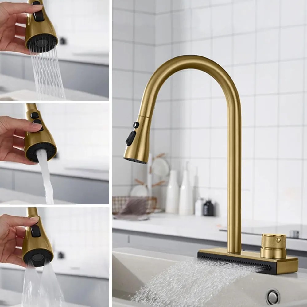 Konyhai csaptelep REA CONOR BRUSH GOLD