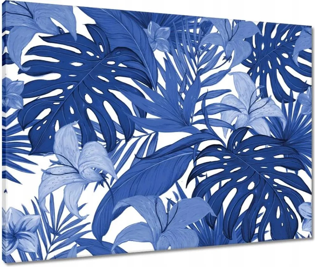 Vászonkép 80x60 Classic Blue Monstera