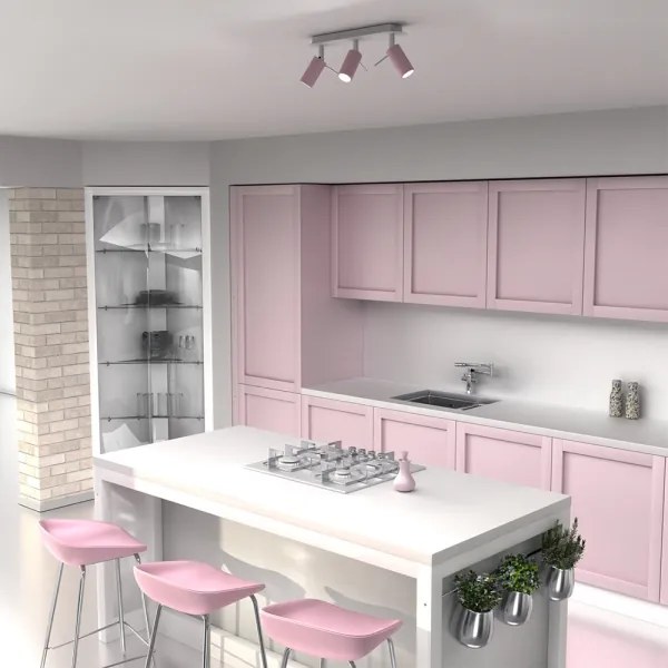 Spotlámpa PRESTON 3xGU10/40W/230V rózsaszín