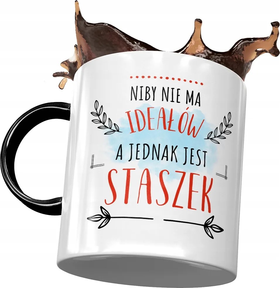 Fekete bögre Stanislaw Staszek Férj kolléga számára, fényképes nyomtatással