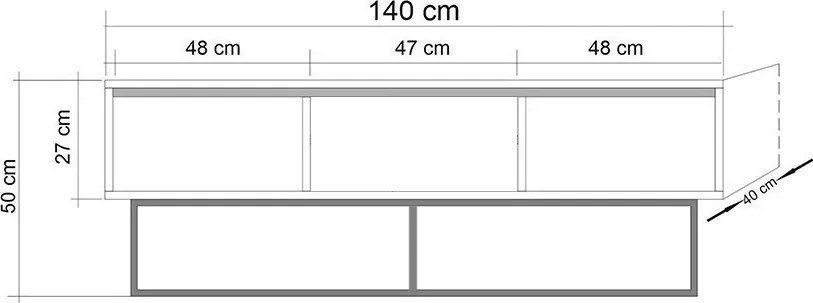Milo Walnut and Black I TV-asztal, M