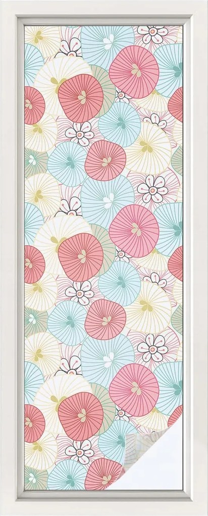 Ablakfólia Öntapadós Adatvédelem Pasztell virágok 50x146