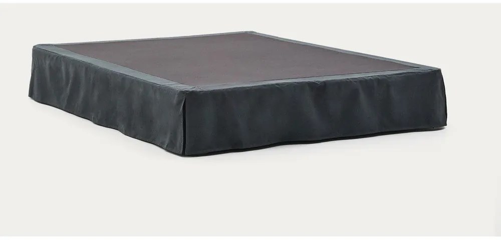 Antracitszürke kárpitozott franciaágy 150x190 cm Jaira – Kave Home