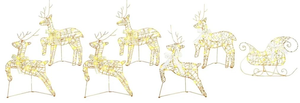 LED rénszarvasok 40 LED-del 7 pcs Arany PET