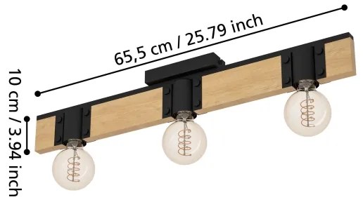 Eglo 43901 - Mennyezeti lámpa BAILRIGG 3xE27/40W/230V