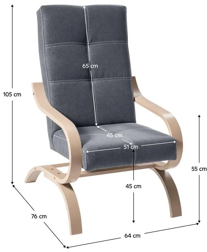 Relax fotel Gona (szürke + bükk) . 1096925