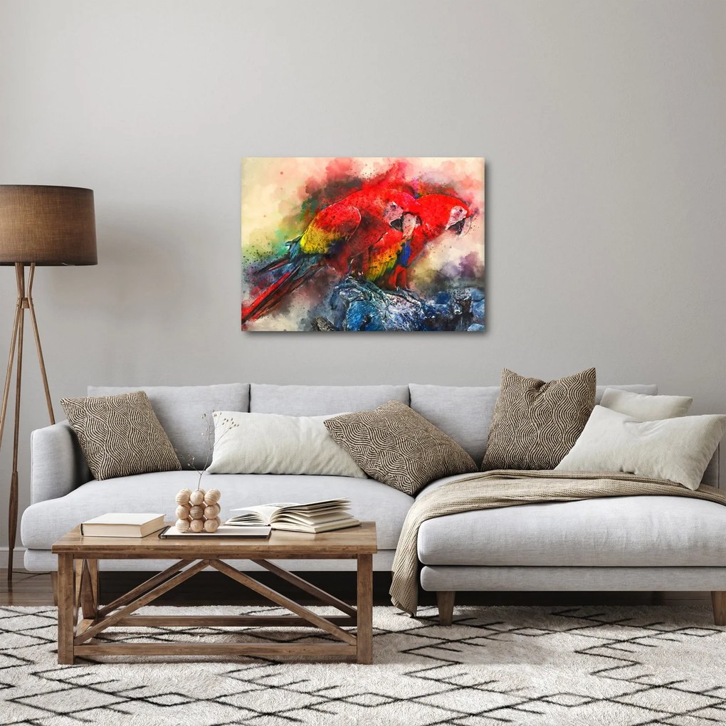 Vörös ara papagájok képe (70x50 cm)