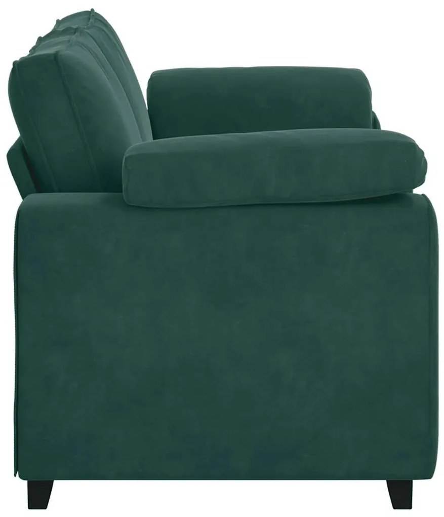 sötétzöld bársony loveseat kanapé 140 cm