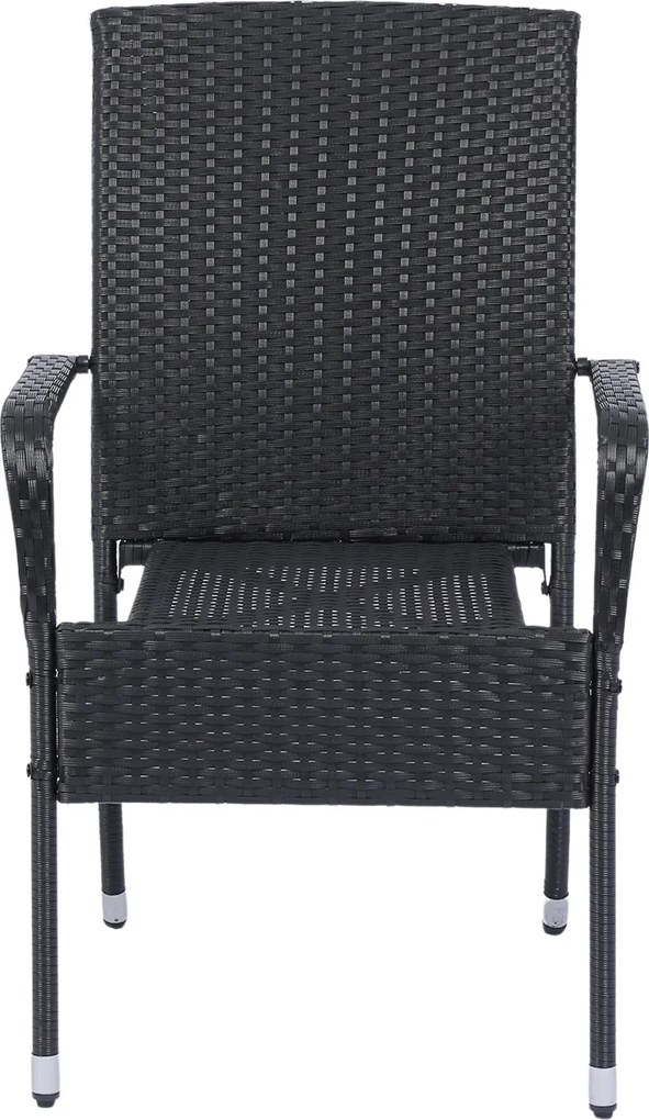 Juskys Rattan székek Yoro 2 db - fekete