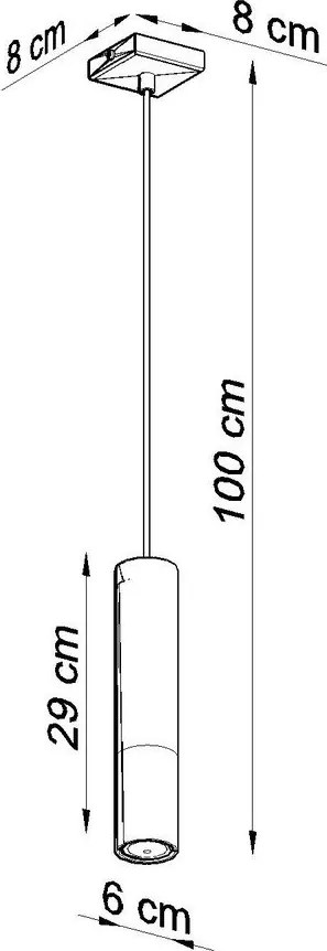 Fekete-ezüstszínű fém függőlámpa ø 8 cm Longbot – Sollux