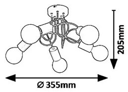 Rabalux 6340 - Csillár LINETT 5xE27/40W/230V