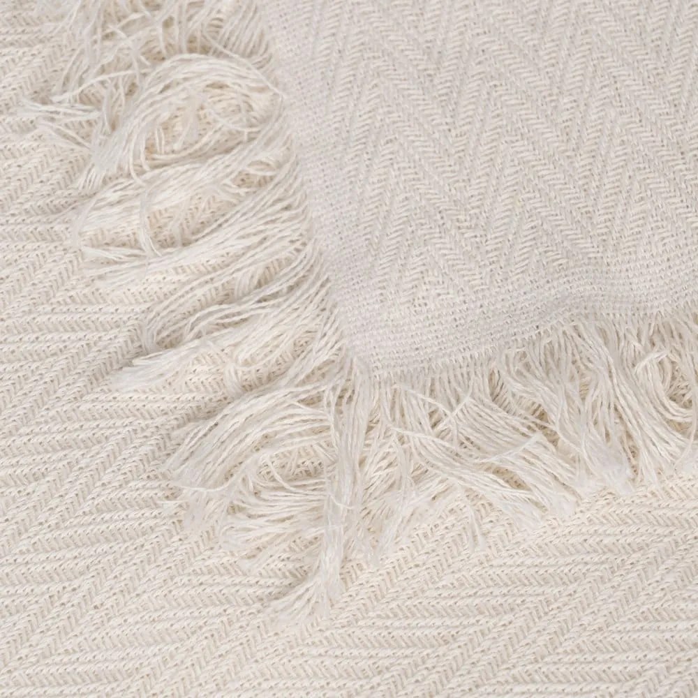Krémszínű újrahasznosított pamut ágytakaró 180x260 cm Spike – Ixia