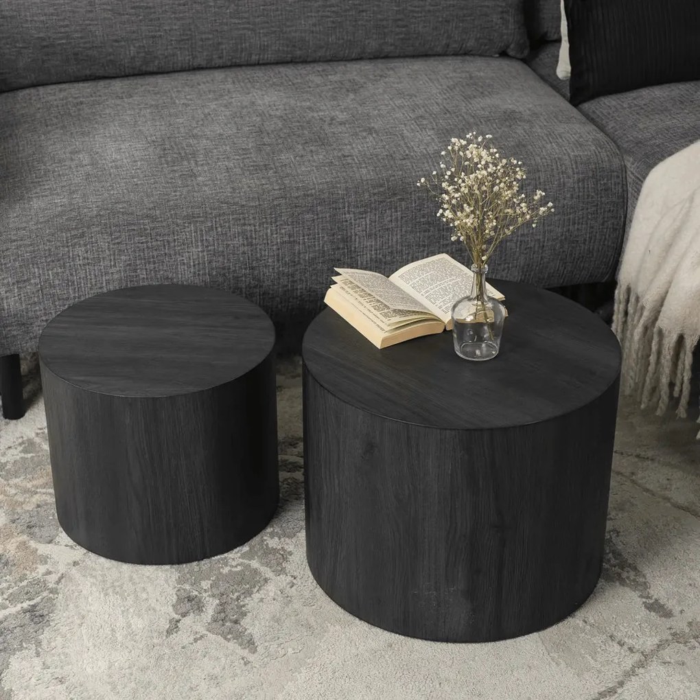 Dohányzóasztal szett fekete színben LEILA