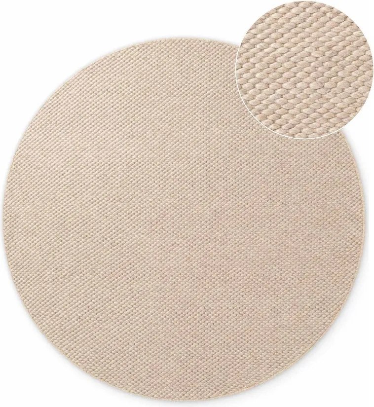 Bézs kézi szövésű gyapjú kerek szőnyeg ø 160 cm Lyon Beans – Elle Decoration