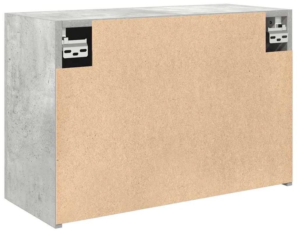 betonszürke szerelt fa fali fürdőszobaszekrény 60 x 25 x 40 cm
