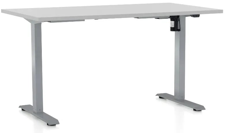 Állítható magasságú asztal OfficeTech A, 120 x 80 cm, szürke alap, világos szürke