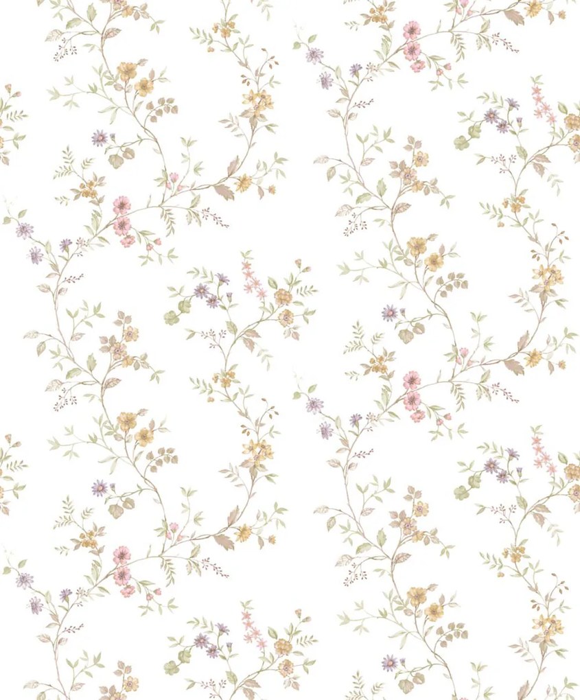 Parato Cristiana Masi Blooming Garden 11 Narcisa fehér-lila virágos vlies tapéta – 8355