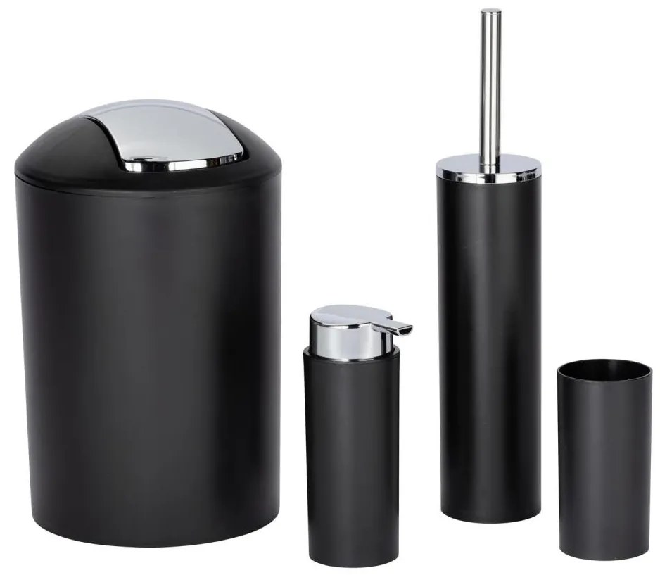 WENKO 24078800 - CALVO készlet 6,5x13 cm fekete/fényes króm