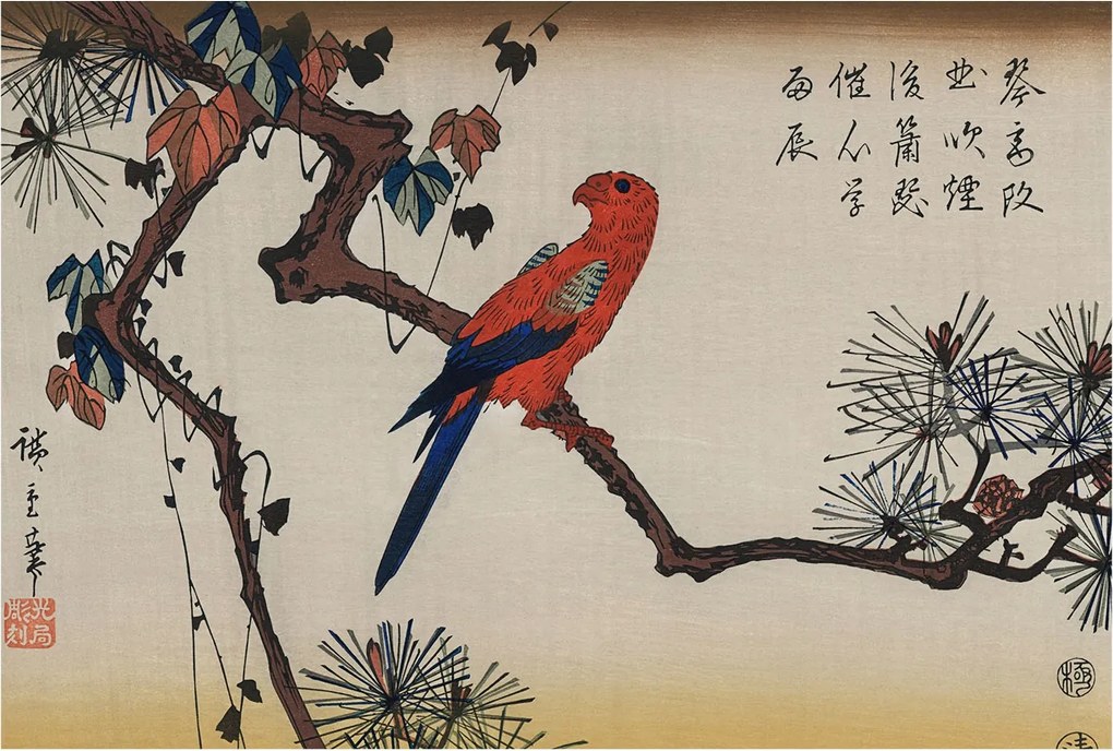 Fotótapéta Flizelin Tapéta Hálószobába és Nappaliba Madár az ágon 104x70