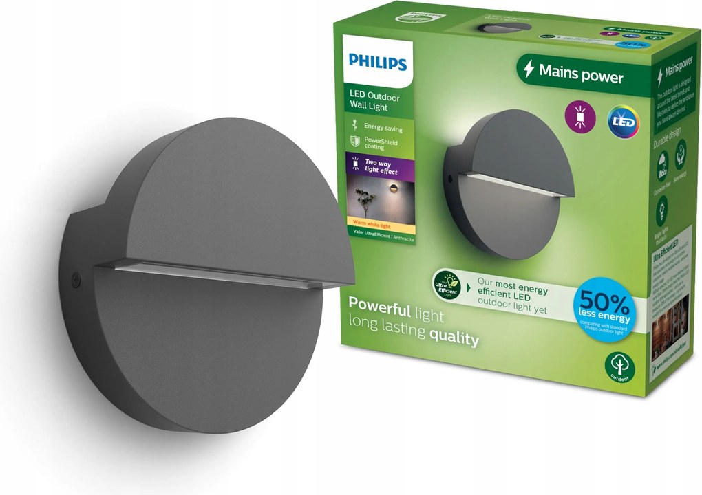 Valor Ultra Led kültéri fali lámpa 4.3W 2700K IP44 Philips