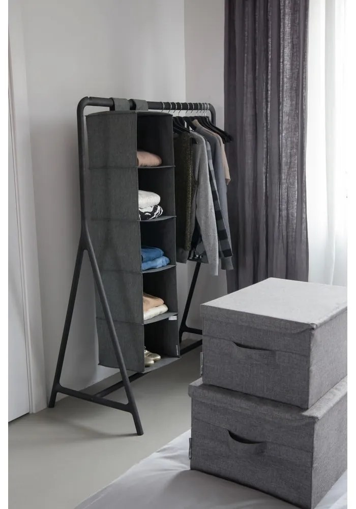 Szürke fedeles textil tárolódoboz 40x30x22 cm Soft Storage – Bigso