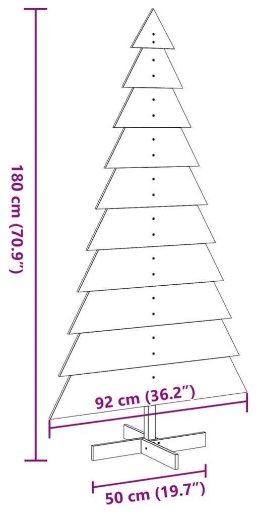 vidaXL tömör fenyő karácsonyfa dekorációnak 180 cm