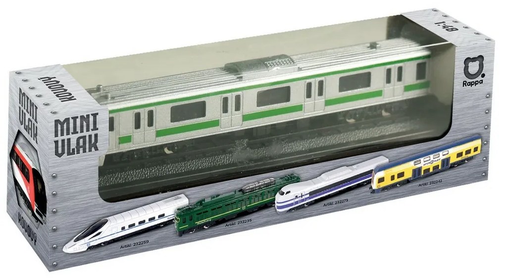 Rappa Fém mini vonat metró, 15 cm