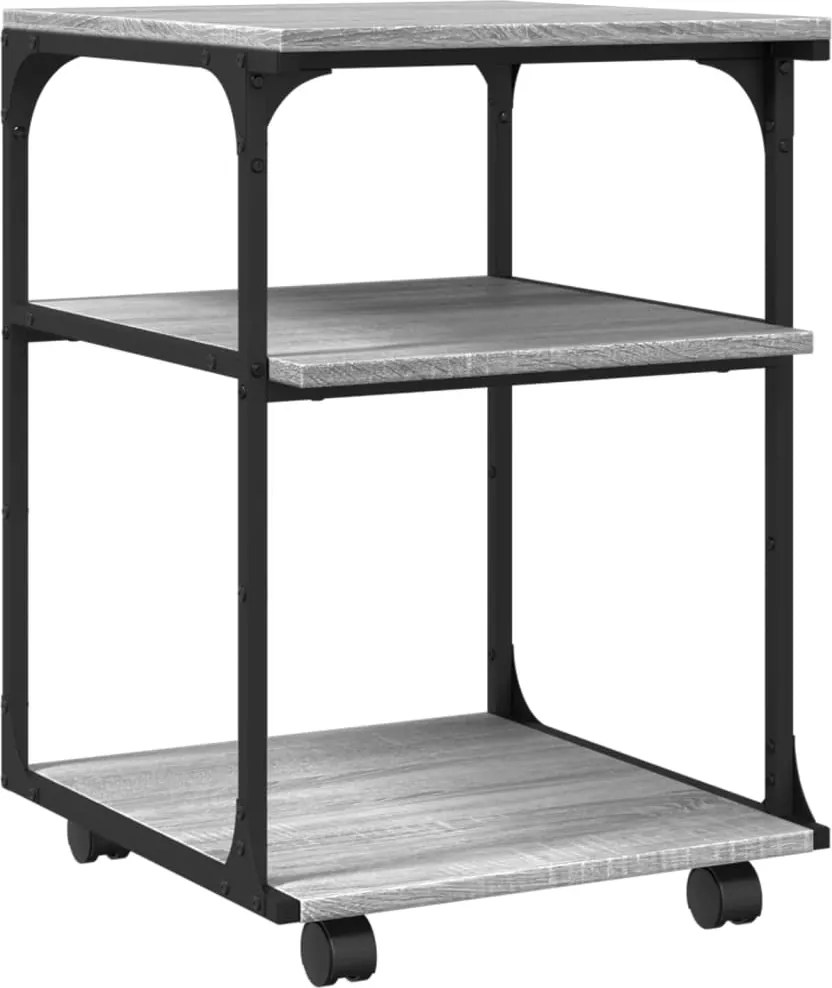 vidaXL 3 szintes szürke sonoma színű nyomtatóállvány 43 x 48 x 64 cm