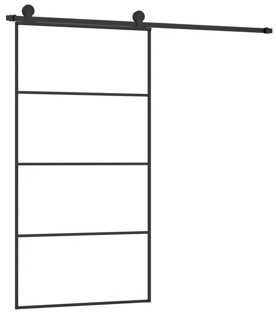 ESG üveg-alumínium tolóajtó fémszerelvény-szettel 102,5x205 cm