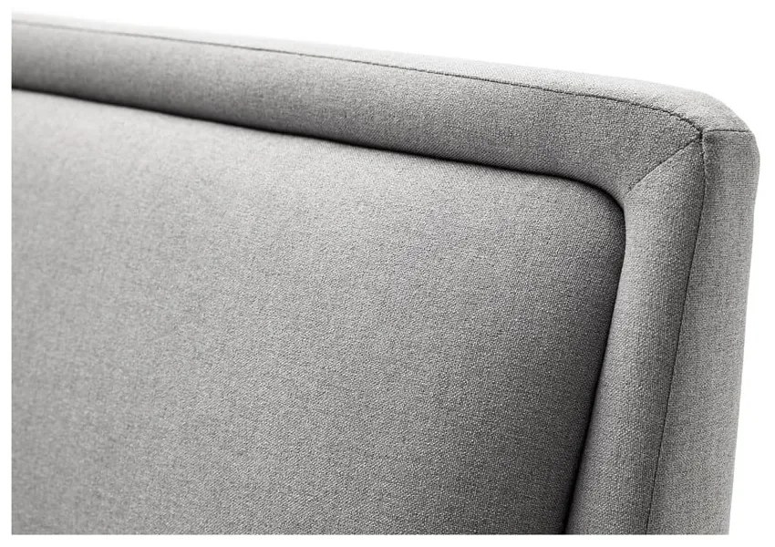 Világosszürke kárpitozott ágyneműtartós franciaágy ágyráccsal 160x200 cm Frieda – Meise Möbel