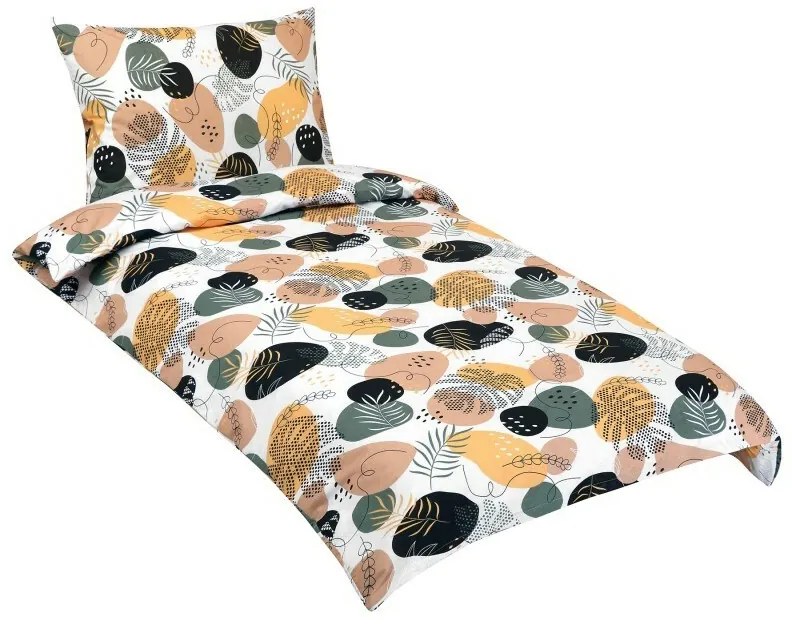 Bellatex Pebble pamut ágyneműhuzat mustár, 140 x 220 cm, 70 x 90 cm, 140 x 220 cm, 70 x 90 cm