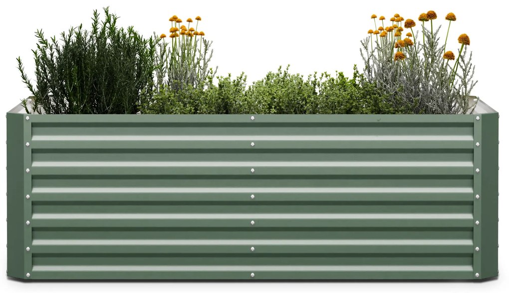 Blumfeldt High Grow Straight magaságyás 180x60x90cm acél hullámlemez, egyszerű összeszerelés, rozsdamentes és fagyálló