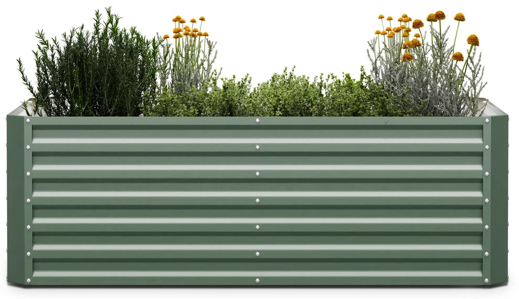 High Grow Straight, magaságyás, 180 x 60 x 90 cm, hullámos acéllemezből, könnyen összeszerelhető, rozsda- és fagyálló