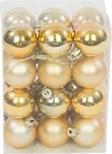 24 X Gömbök Medálok Karácsonyfadísz Gömbök 4CM Karácsonyi Szett Fényes Matt