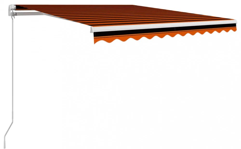 narancssárga és barna kézzel kihúzható napellenző 300 x 250 cm