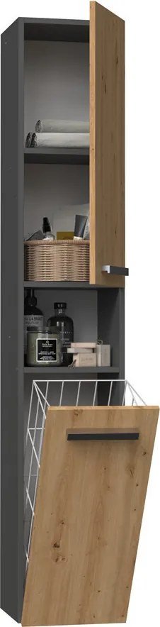 Nel III fürdőszoba szekrény, antracit-tölgy