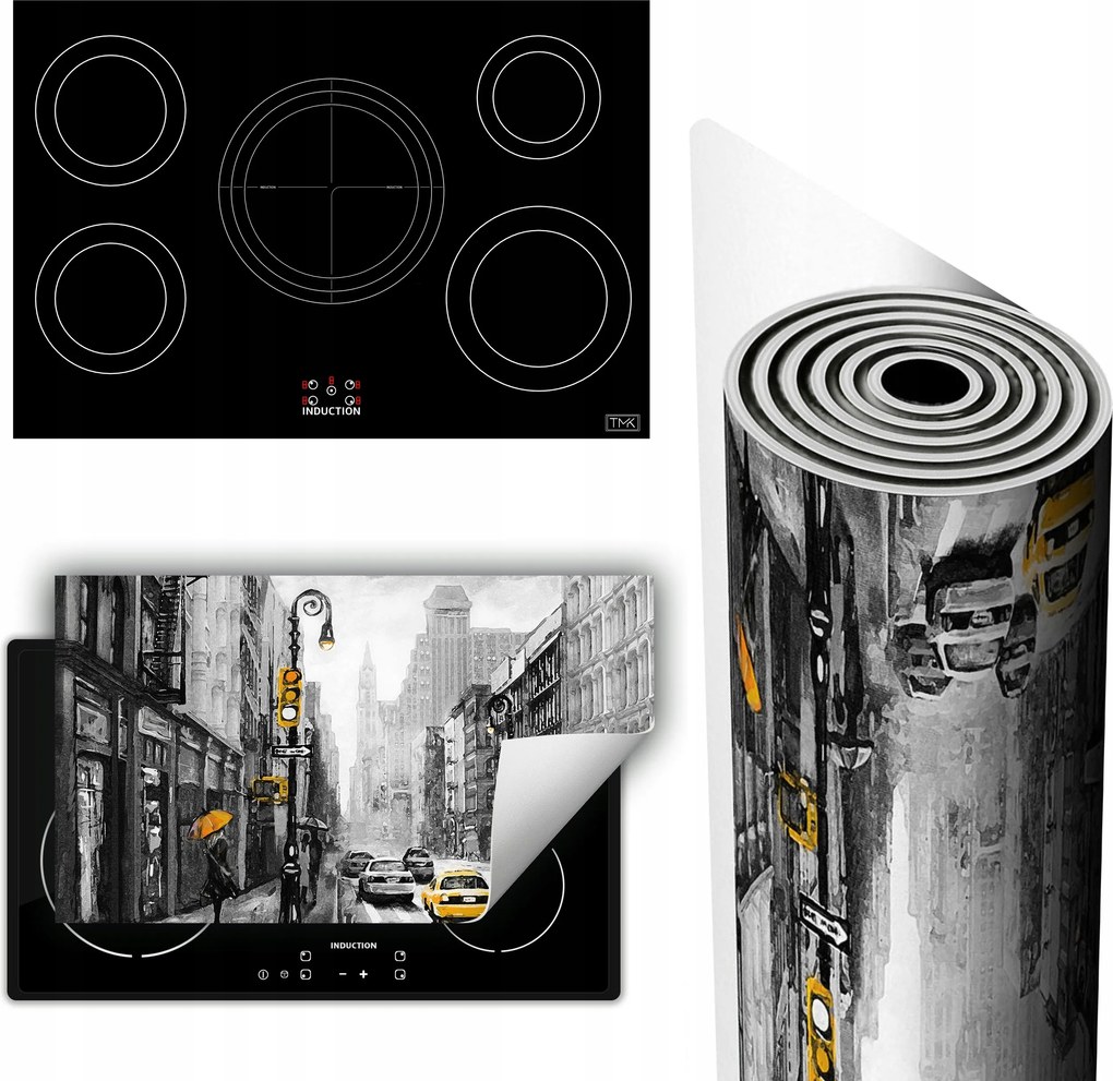 Vinil Tűzhelyvédő Szőnyeg Asztallap 90x52 szürke New York