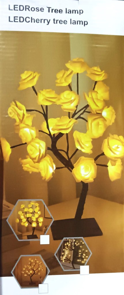 LED Rózsa Lámpa USB Kábellel Újdonság Gyönyörű Rózsa Ágú Lámpa Ajándék Karácsonyra